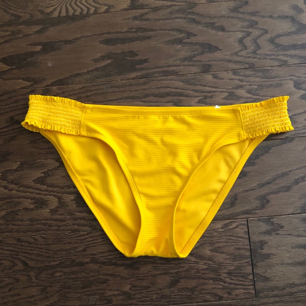 Yellow Ribbed Swim Bottoms